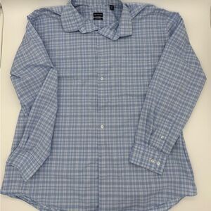 Van Heusen Light Blue Plaid Button Down Shirt Men’s Size 2XL Casual Regular Fit
